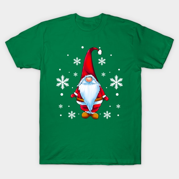 Santa Claus Gnome Merry Christmas Xmas T-Shirt by E